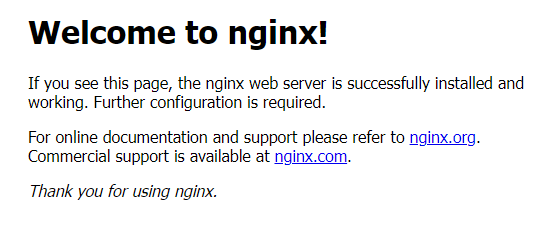 nginx welcome page